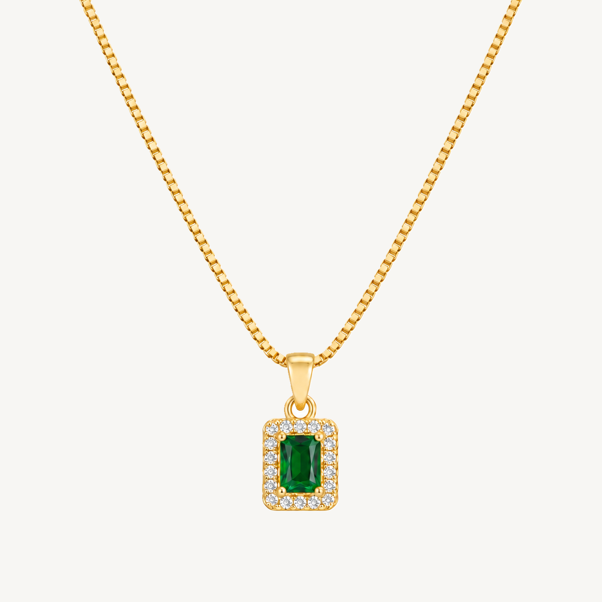 Birthstone Halo necklace with month-inspired cubic zirconia