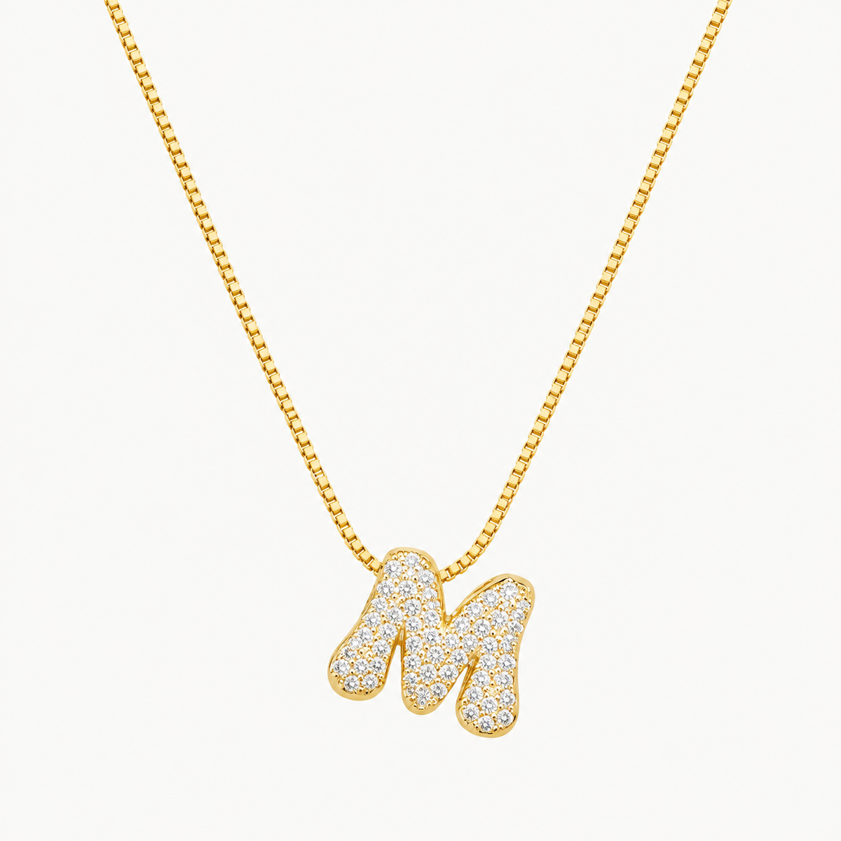 Gold pavé initial necklace for personalized jewelry styling