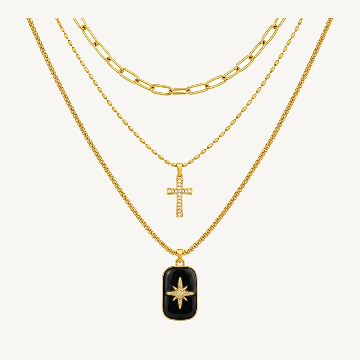 Maylohas North Star three-layer pendant necklace