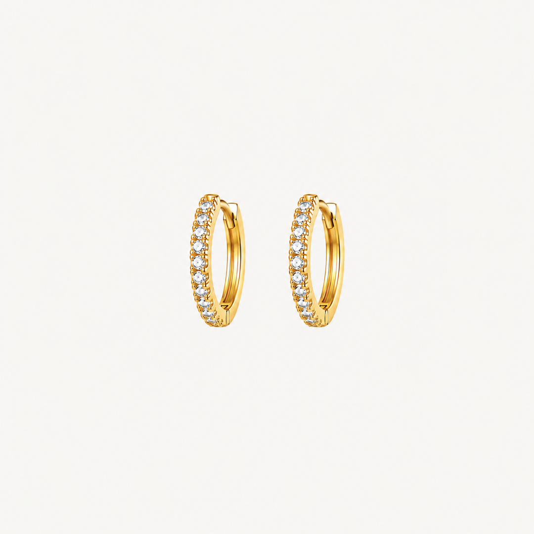 Classic CZ gold-tone huggie hoop earrings