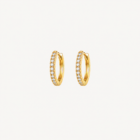 Classic CZ gold-tone huggie hoop earrings