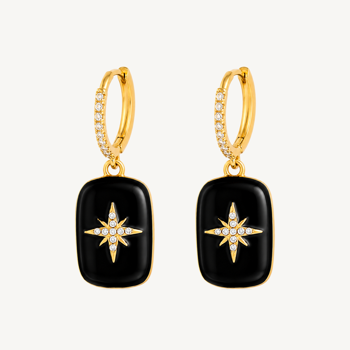 North Star charm huggie earrings