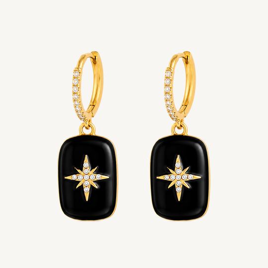 North Star charm huggie earrings