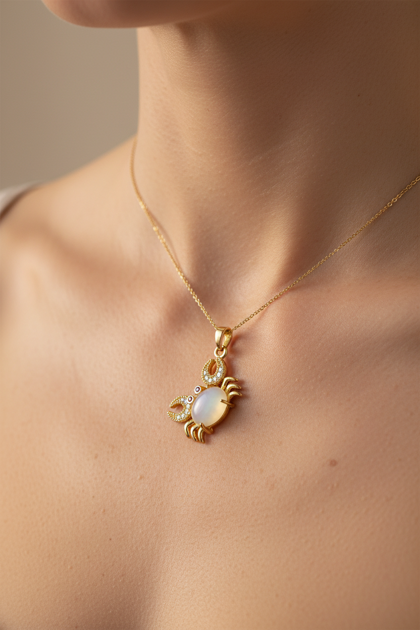 白色螃蟹吊坠场景图