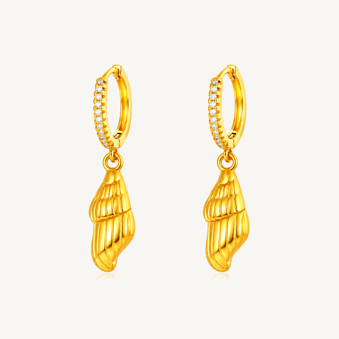 Gold Wing charm huggie earrings