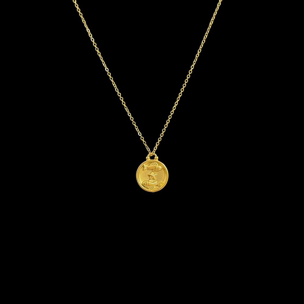 Golden Dainty Chain Necklace – Initial, Zodiac & Tarot Pendants, Personalized Layering Jewelry