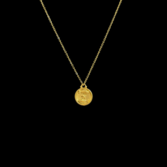 Golden Dainty Chain Necklace – Initial, Zodiac & Tarot Pendants, Personalized Layering Jewelry