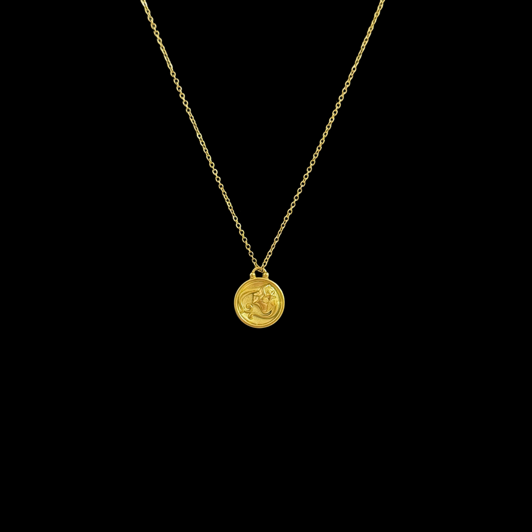 Golden Dainty Chain Necklace – Initial, Zodiac & Tarot Pendants, Personalized Layering Jewelry