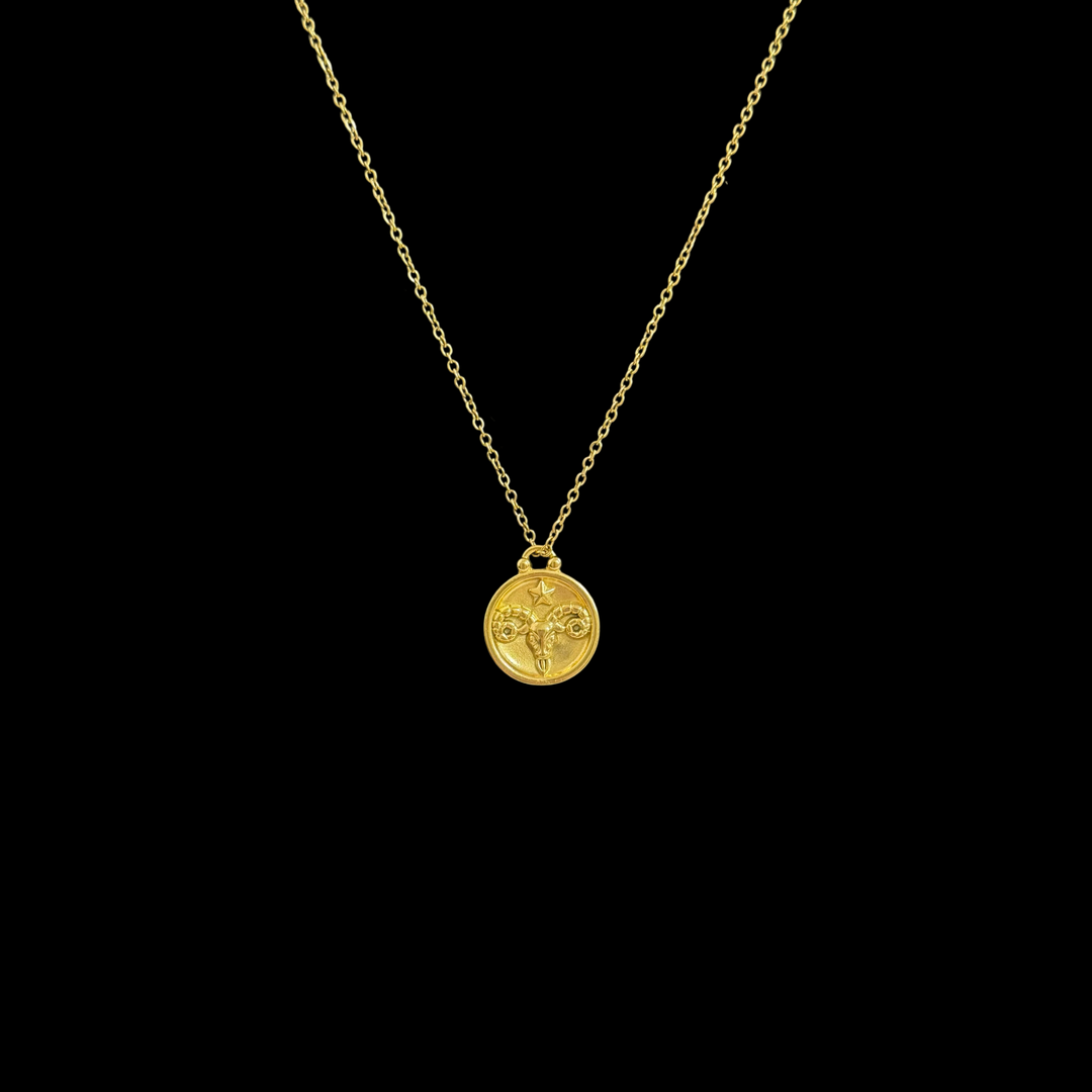 Golden Dainty Chain Necklace – Initial, Zodiac & Tarot Pendants, Personalized Layering Jewelry