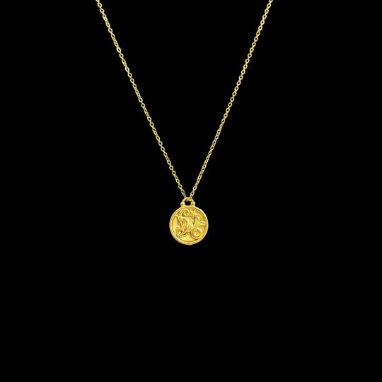 Golden Dainty Chain Necklace – Initial, Zodiac & Tarot Pendants, Personalized Layering Jewelry