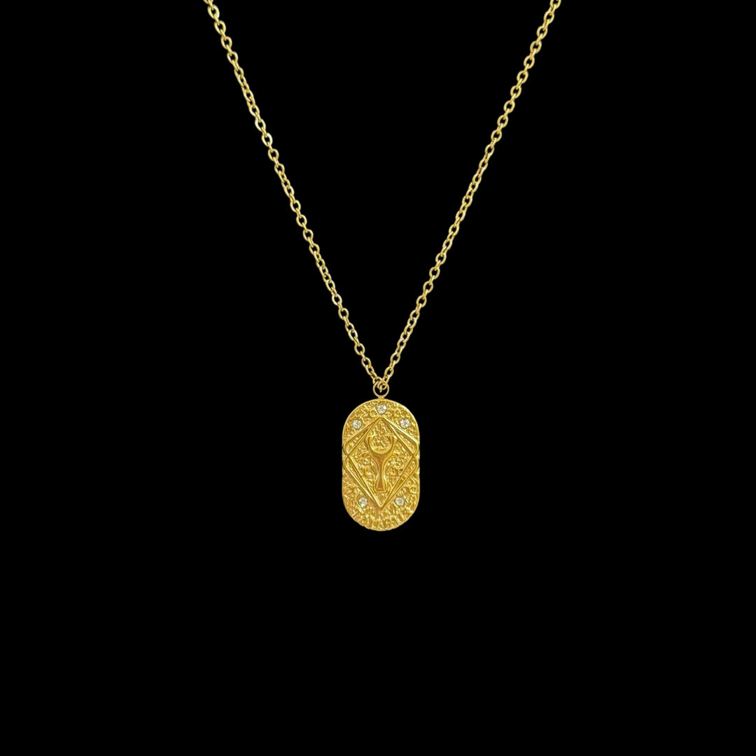 Golden Dainty Chain Necklace – Initial, Zodiac & Tarot Pendants, Personalized Layering Jewelry