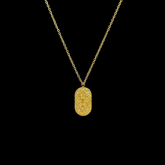 Golden Dainty Chain Necklace – Initial, Zodiac & Tarot Pendants, Personalized Layering Jewelry