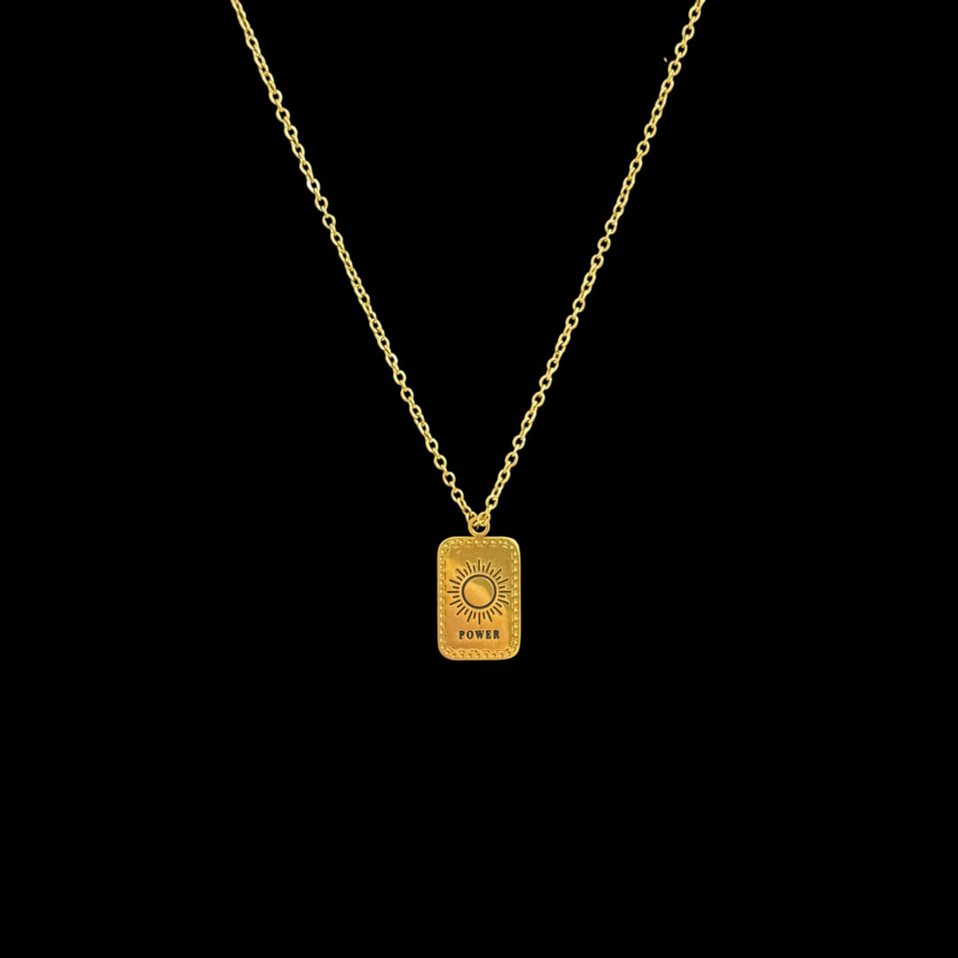 Golden Dainty Chain Necklace – Initial, Zodiac & Tarot Pendants, Personalized Layering Jewelry