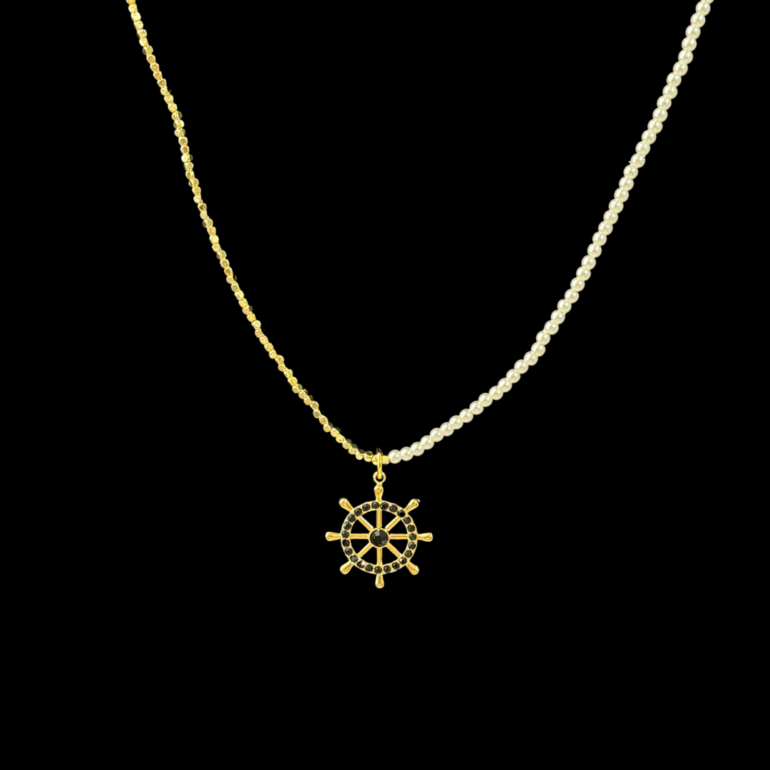 Handmade Pearl & Gold Bead Chain – Customizable Pendant Base Necklace, Minimalist Layering Jewelry for Women