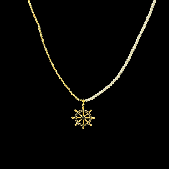 Handmade Pearl & Gold Bead Chain – Customizable Pendant Base Necklace, Minimalist Layering Jewelry for Women