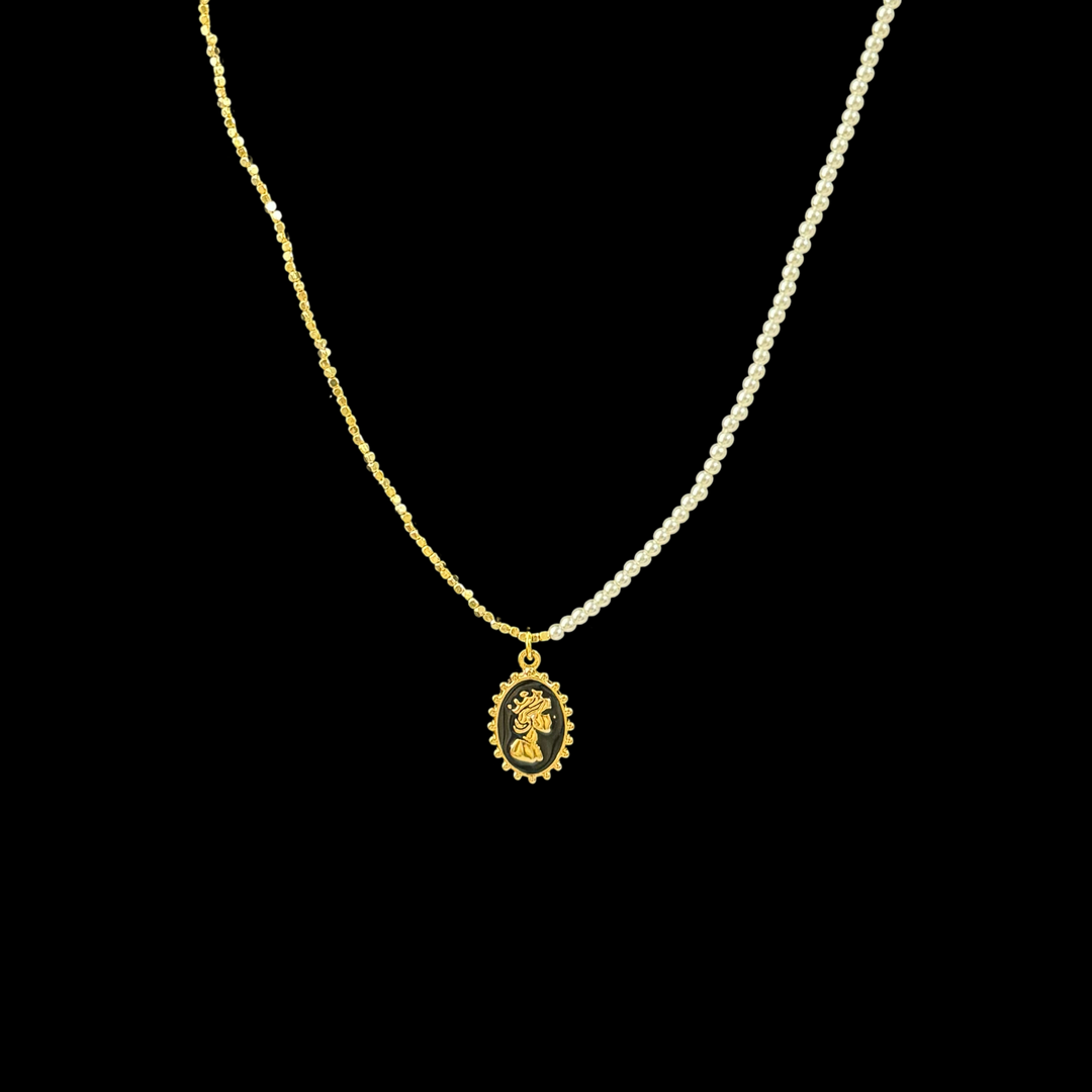 Handmade Pearl & Gold Bead Chain – Customizable Pendant Base Necklace, Minimalist Layering Jewelry for Women