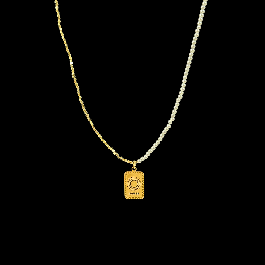 Handmade Pearl & Gold Bead Chain – Customizable Pendant Base Necklace, Minimalist Layering Jewelry for Women