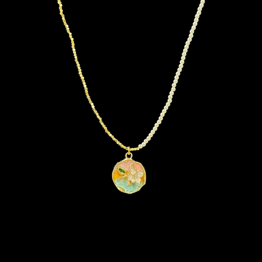 Handmade Pearl & Gold Bead Chain – Customizable Pendant Base Necklace, Minimalist Layering Jewelry for Women