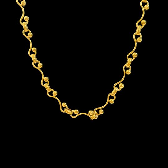 Gold Chain Necklace Collection – Wavy Bead, Twisted Link & Cuban Chain, Trendy Jewelry for Women