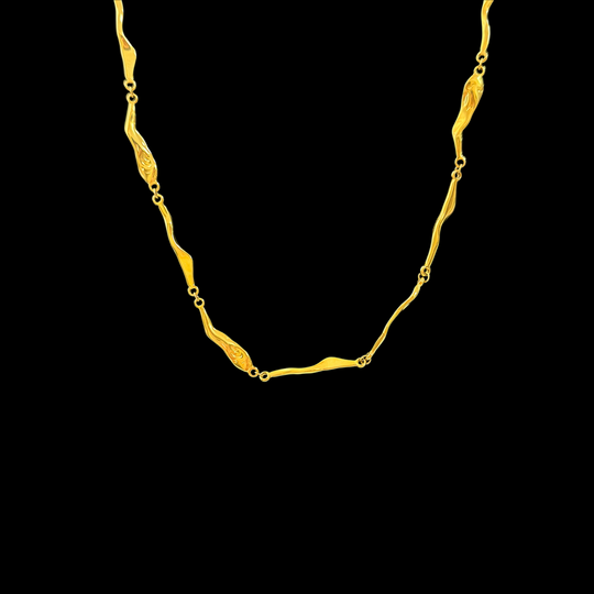 Gold Chain Necklace Collection – Wavy Bead, Twisted Link & Cuban Chain, Trendy Jewelry for Women
