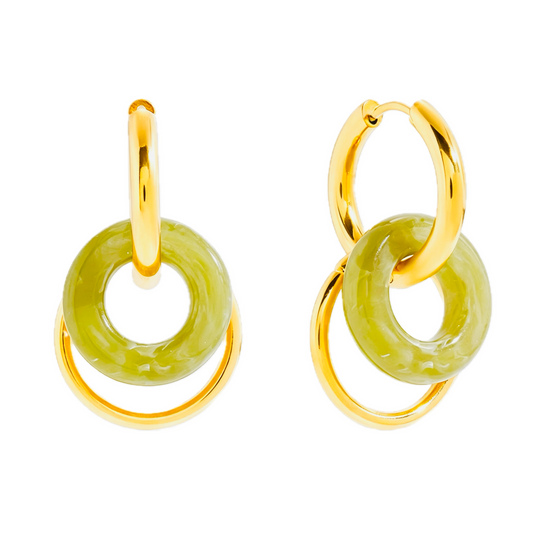Jade Circle Hoop Drop