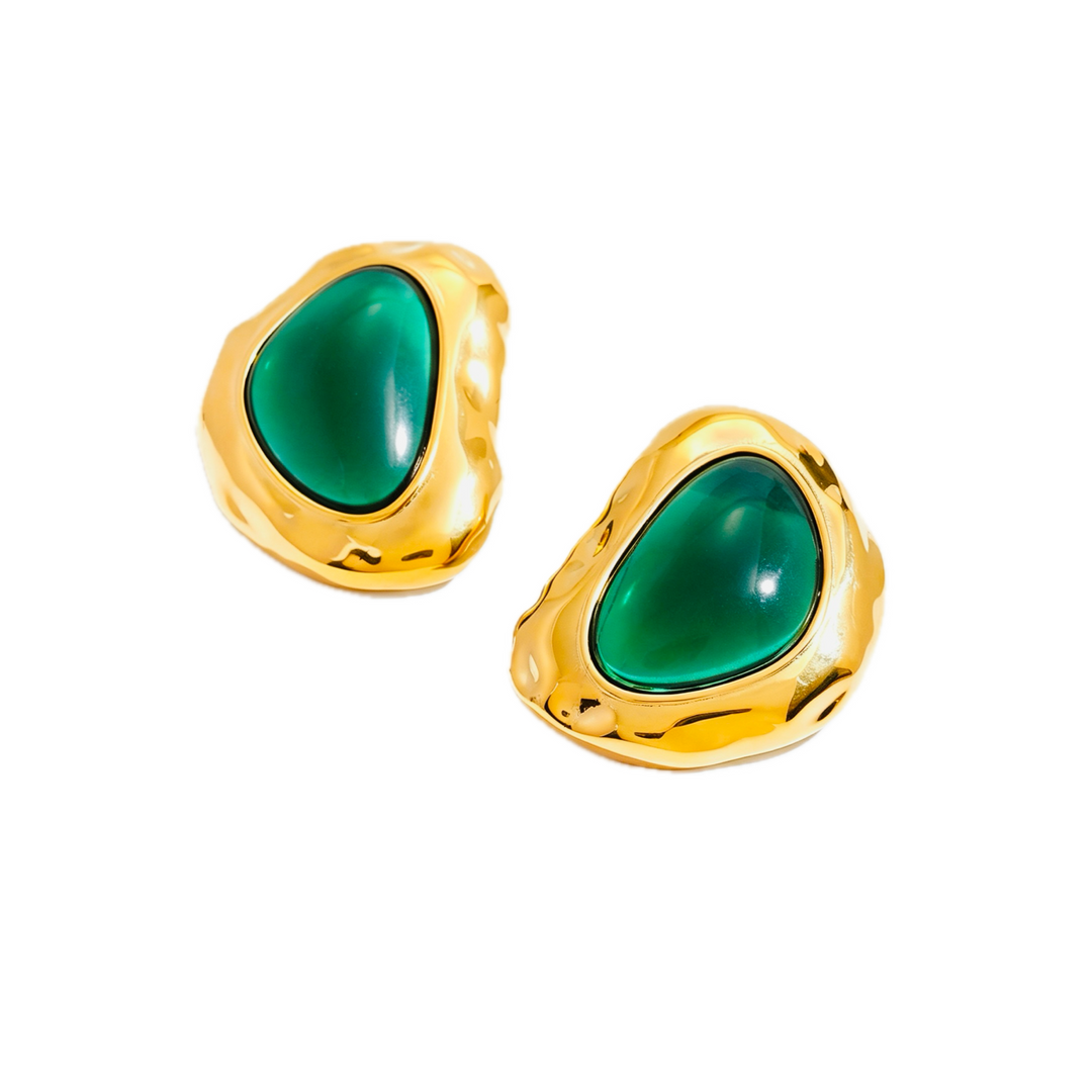 Terrain Green Agate Stud
