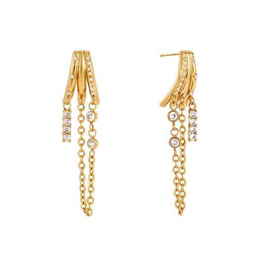 Cascade Triple Hoop Chain Fringe