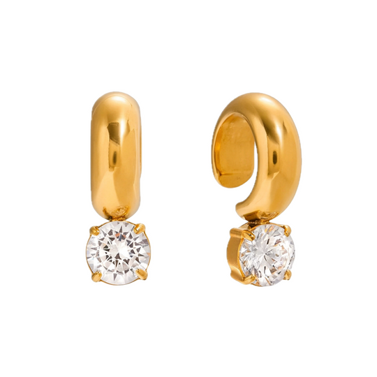 Chunky Hoop &amp; CZ Solitaire Drop