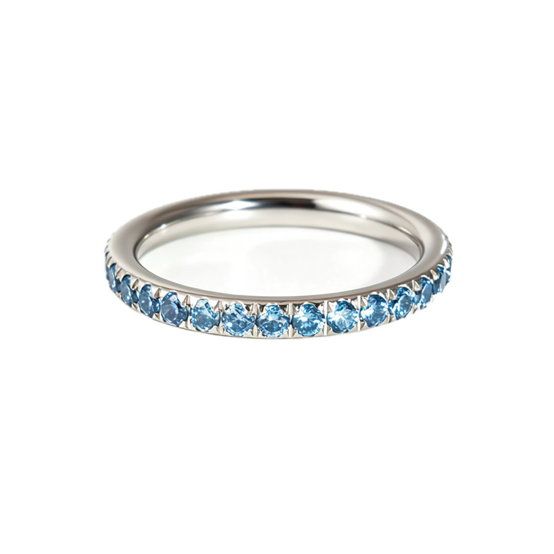Silver &amp; Blue Eternity Band