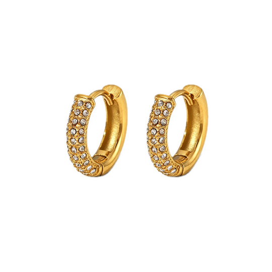 Pavé Dome Huggie Hoop