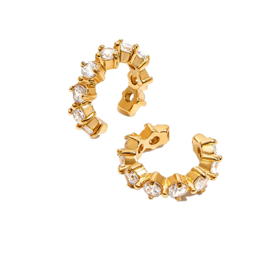 Bezel CZ Arc Ear Cuff