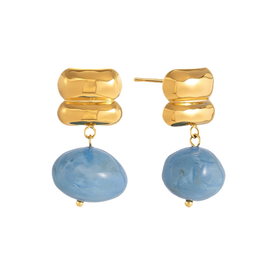 Ciel Blue Agate Pebble Drop