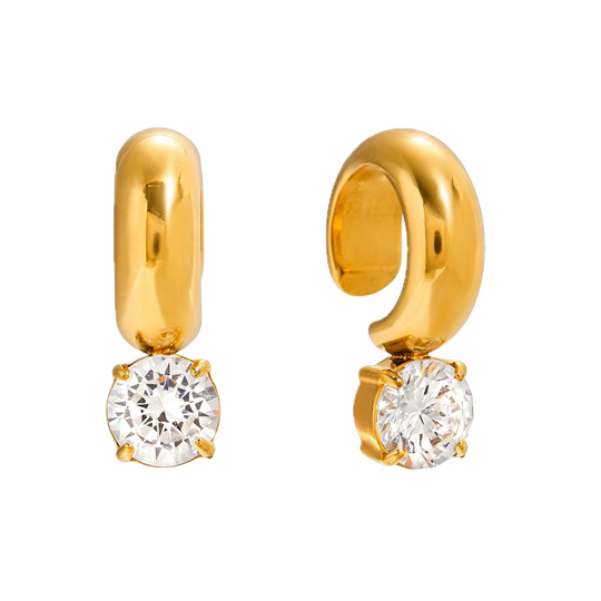 Chunky Hoop CZ Solitaire Drop