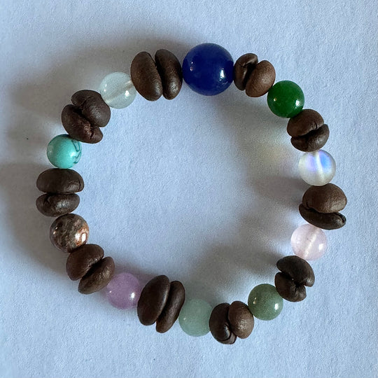 Natural Coffee Bean Bracelet with Colorful Beads – Handmade, Eco-Friendly, Boho Chic Jewelry for Men & Women