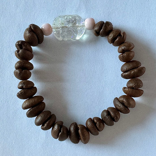 Handmade Stretch Beaded Coffee Bean Bracelet, Colorful Glaze Unique Design, A Different Gift for Coffee Lovers