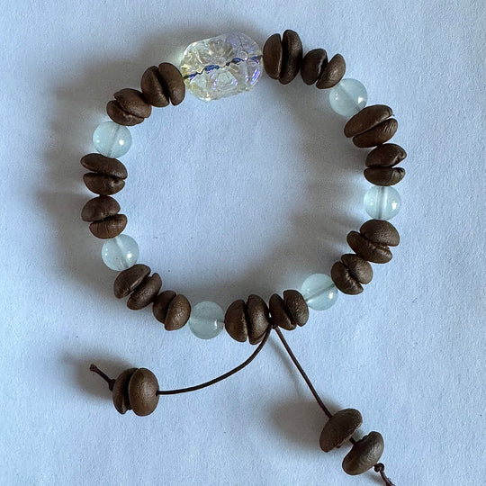 Handmade Stretch Beaded Coffee Bean Bracelet, Colorful Glaze Unique Design, A Different Gift for Coffee Lovers