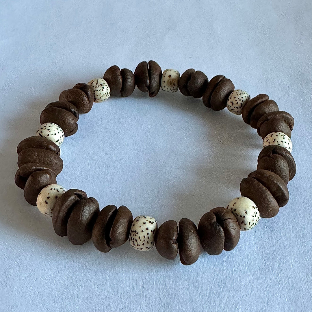 Handmade Natural Coffee Bean And Star Moon Bodhi Bracelet, Unique Design, Unisex, Can Be Used For Meditation, Blessing And Daily Wear, Showing The Beauty Of Nature And Zen