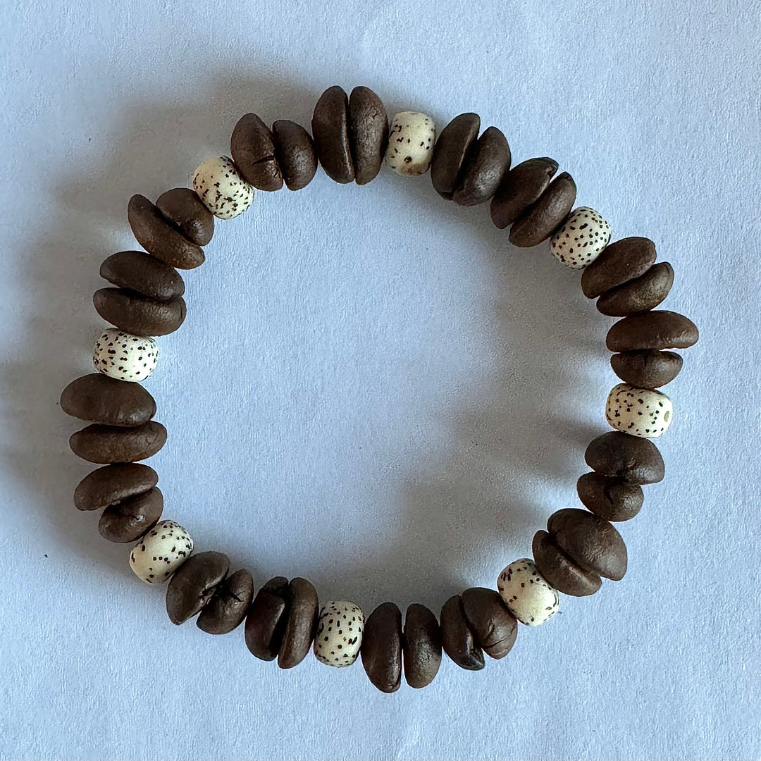 Handmade Natural Coffee Bean And Star Moon Bodhi Bracelet, Unique Design, Unisex, Can Be Used For Meditation, Blessing And Daily Wear, Showing The Beauty Of Nature And Zen