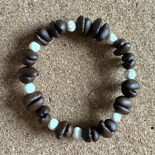 Handmade Natural Coffee Bean And Star Moon Bodhi Bracelet, Unique Design, Unisex, Can Be Used For Meditation, Blessing And Daily Wear, Showing The Beauty Of Nature And Zen