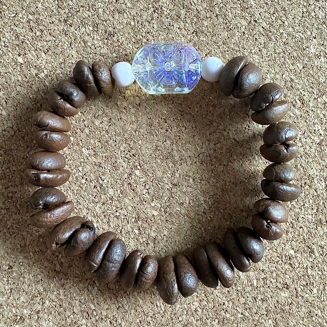 Handmade Stretch Beaded Coffee Bean Bracelet, Colorful Glaze Unique Design, A Different Gift for Coffee Lovers