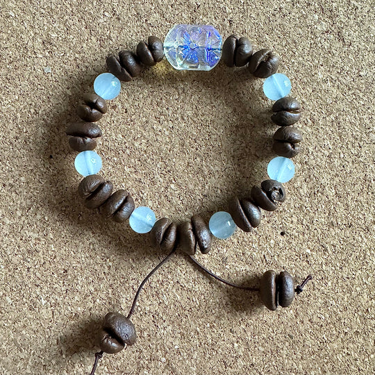 Handmade Stretch Beaded Coffee Bean Bracelet, Colorful Glaze Unique Design, A Different Gift for Coffee Lovers