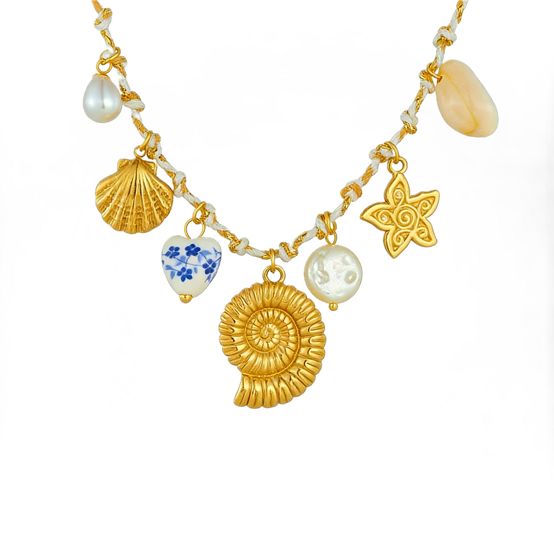 Bohemian Rope Knot Conch &amp; Shell Multi-Pendant Jewelry