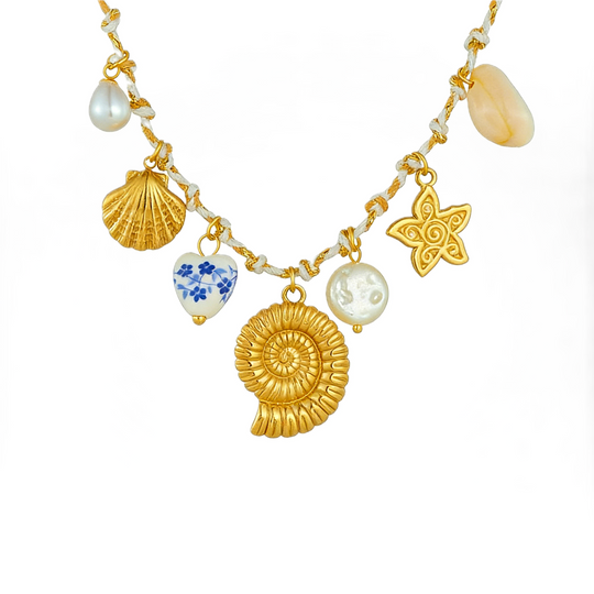 Bohemian Rope Knot Conch &amp; Shell Multi-Pendant Jewelry