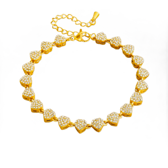 Full Diamond Heart Bracelet
