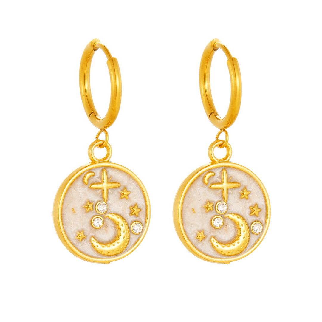 Celestial Moon &amp; Star Necklace and Earrings Set