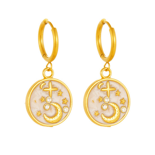 Celestial Moon &amp; Star Necklace and Earrings Set