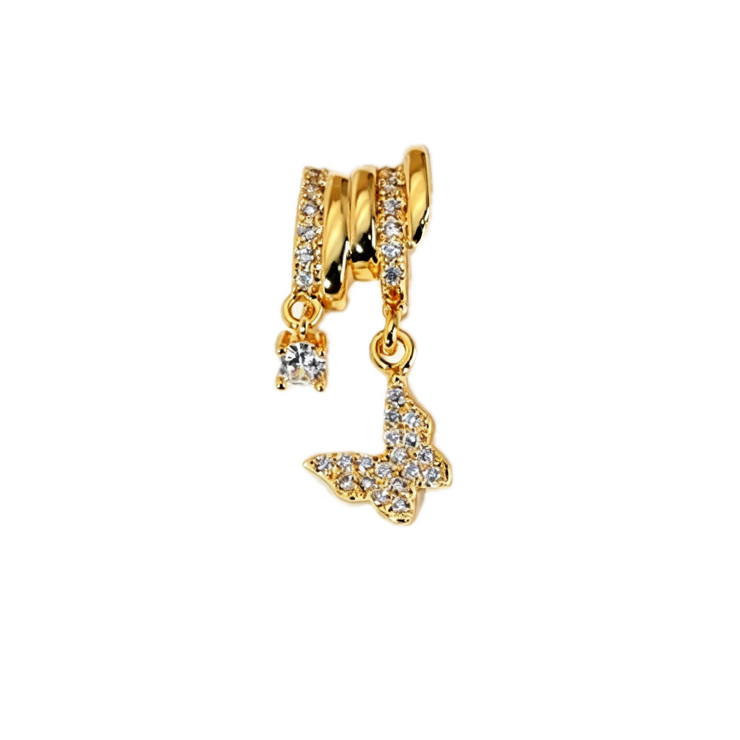 Diamond Butterfly Charm
