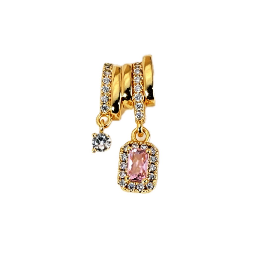 Pink Rectangle Gemstone Pendant