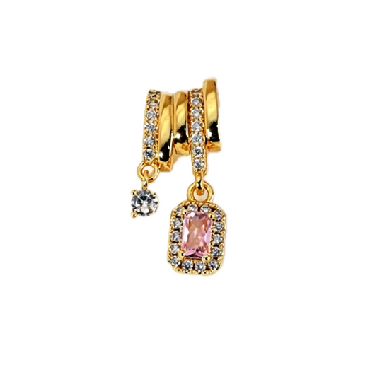 Pink Rectangle Gemstone Pendant