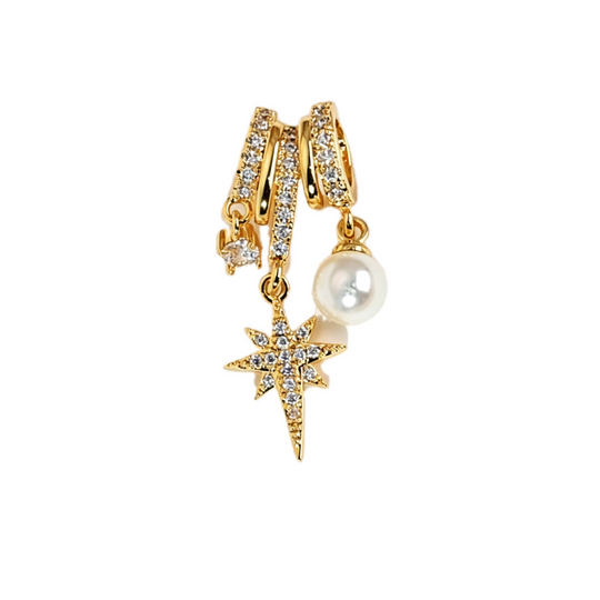 Gold North Star Crystal &amp; Pearl